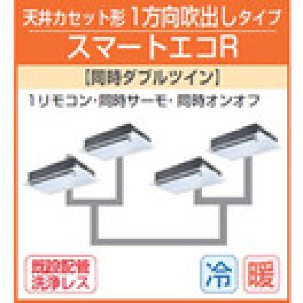 画像1: 東芝　1方向天井カセット形　三相２００Ｖ　同時ダブルツイン  スマートエコＲ (1)