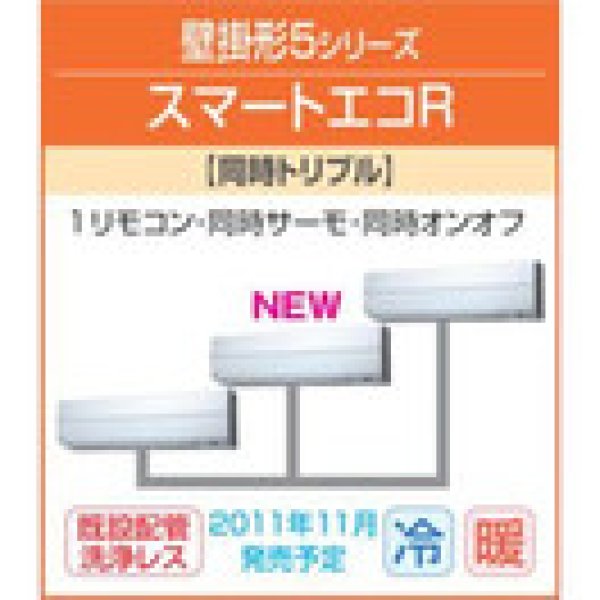 画像1: 東芝　壁掛形　三相２００Ｖ　同時トリプル　スマートエコＲ (1)