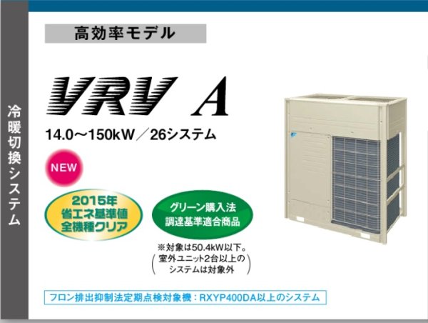 画像1: ダイキン (DAIKIN) ビル用マルチエアコン  高効率モデル  VRV Aシリーズ【RXYP1220DA】 (1)