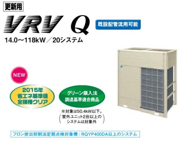 画像1: ダイキン (DAIKIN) ビル用マルチエアコン  更新用VRV Qシリーズ 【RQYP500DA】 (1)