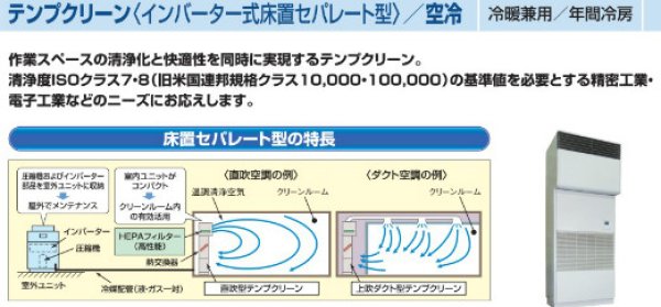 画像1: 日立　産業用・中温型エアコン　クリーンルーム用 　テンプクリーン床置きセパレート型(冷暖兼用) 【EP-AP224CHV】 (1)